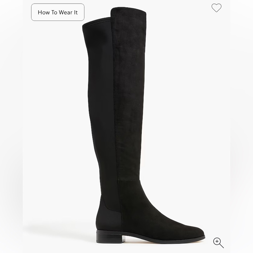 J. Crew Sueded Over the Knee Black Boots with Stretch size 7.5